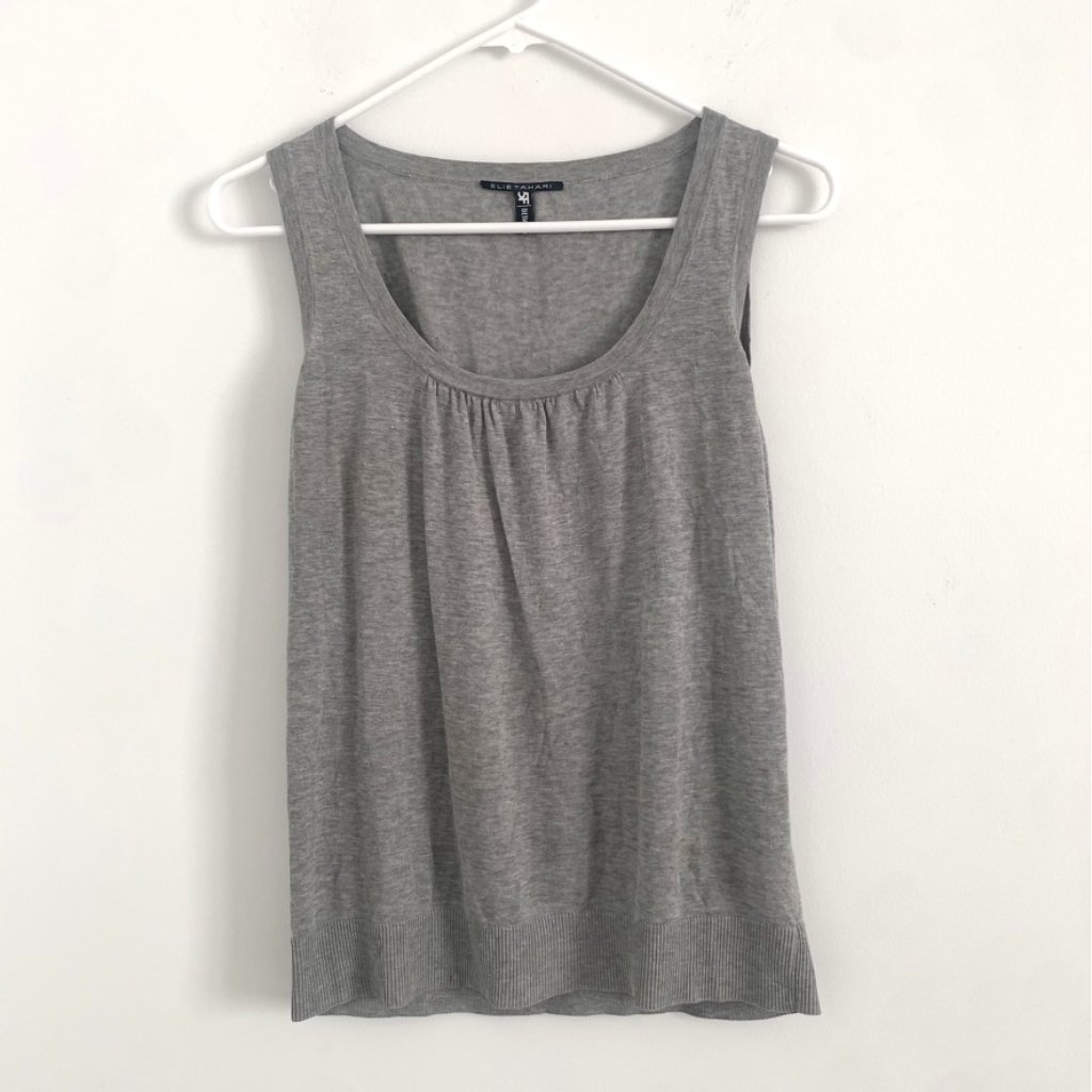 Elie Tahari Bergdorf Goodman Gray Knit Tank Top